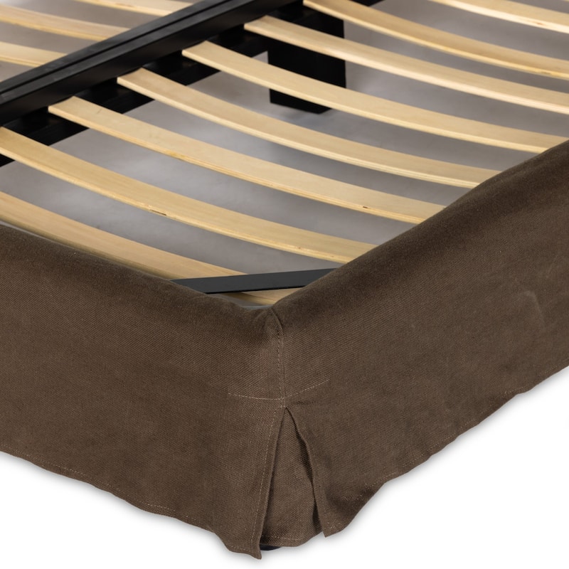 Quinn Slipcover Bed-Brussels Coffee-King