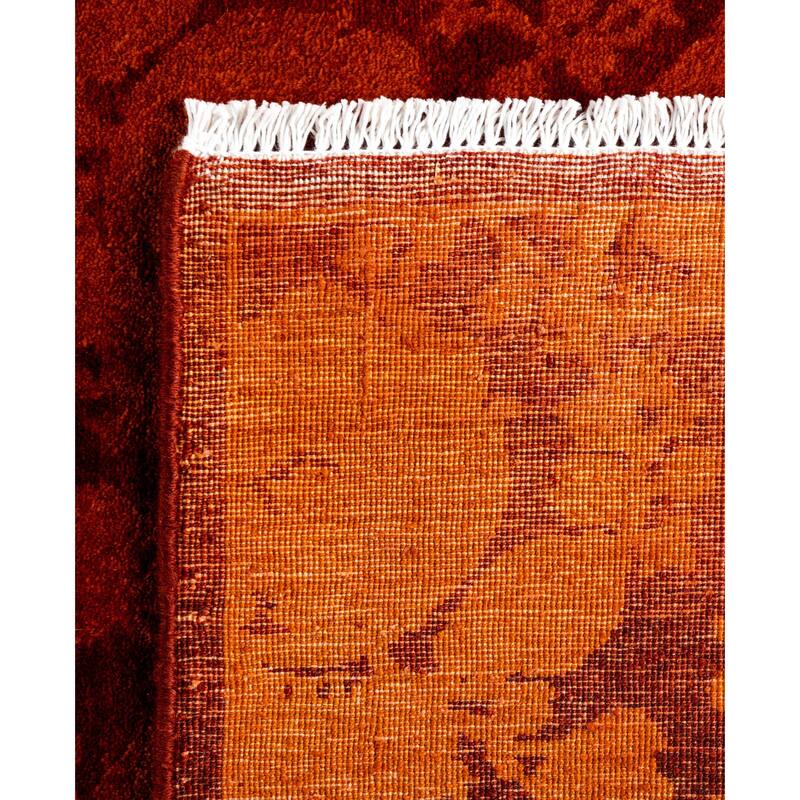 Overdyed One-of-a-Kind Hand-Knotted Area Rug - Orange - 2' 8" x 8' 1"
