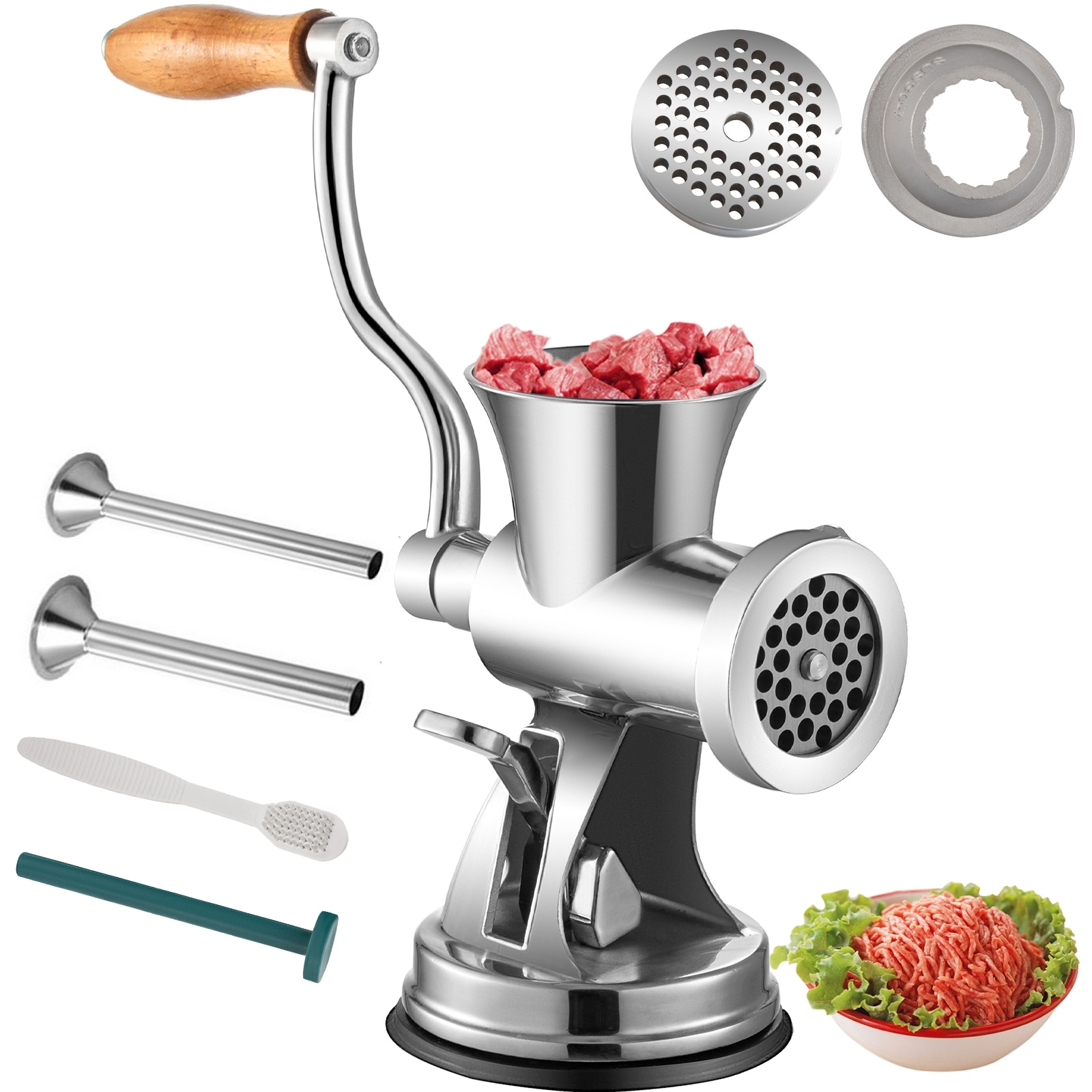 VEVOR Food Processor, Electric Meat Grinder with 4 Stainless Steel