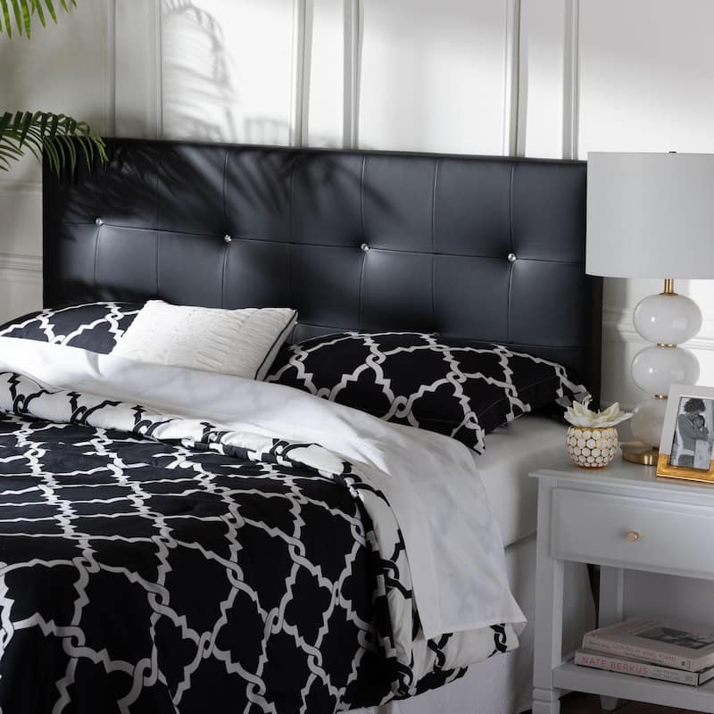 Silver Orchid Caillol Crystal Tufted Headboard
