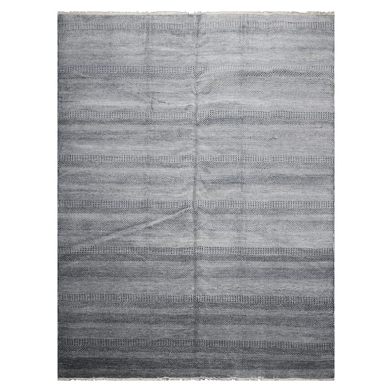 9'1''x12'2" Blue Tibetan Wool Hand Knotted Contemporary Oriental Rug - 9' 1'' x 12' 2''