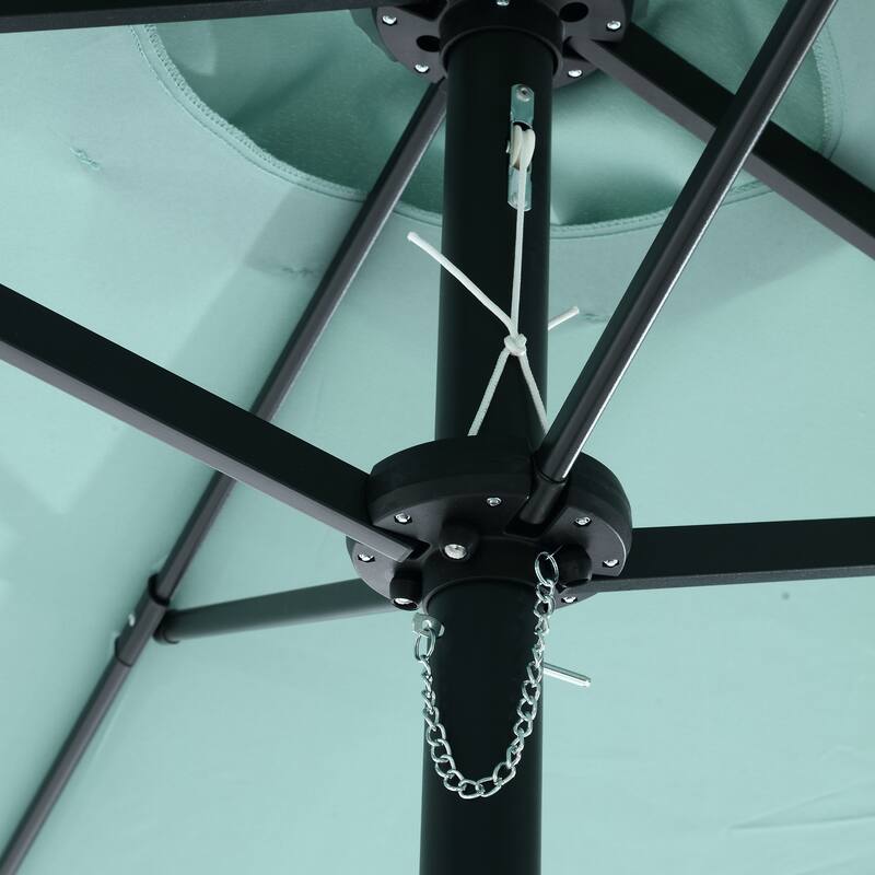 Double-Sided Outdoor Umbrella Rectangular Large Outdoor Umbrella with Crank Handle, for Garden and Outdoor (Light Green)