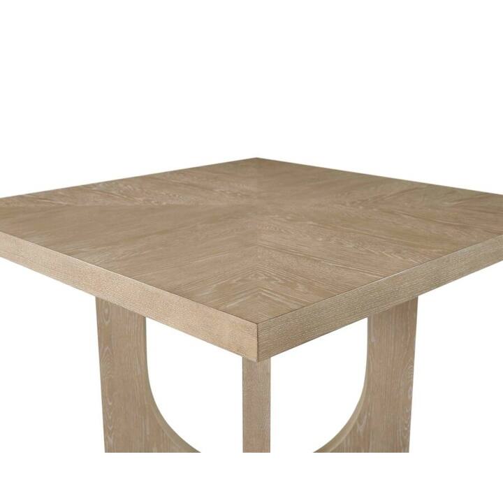 Modern Wood Counter Height Kitchen Table with Four Chairs, Light Brown