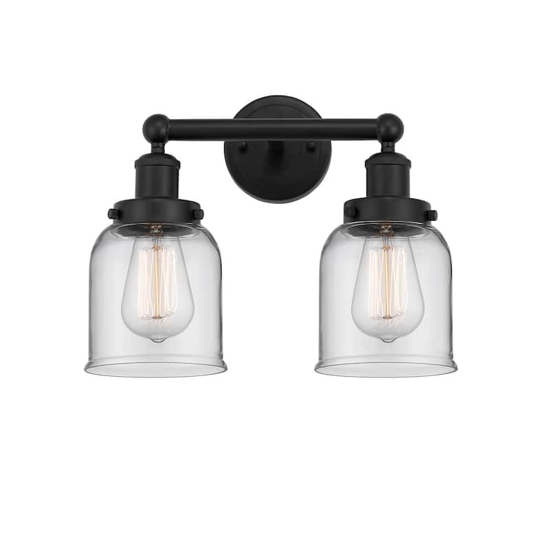Innovations Lighting 616-2W-10-16 Bell Vanity Bell 2 Light 16" Wide - Matte Black / Clear