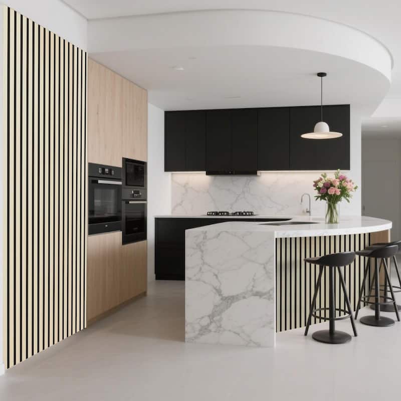 Art3d Flex Acoustic 3D Wall Panel 95.3"x23.8" Oak