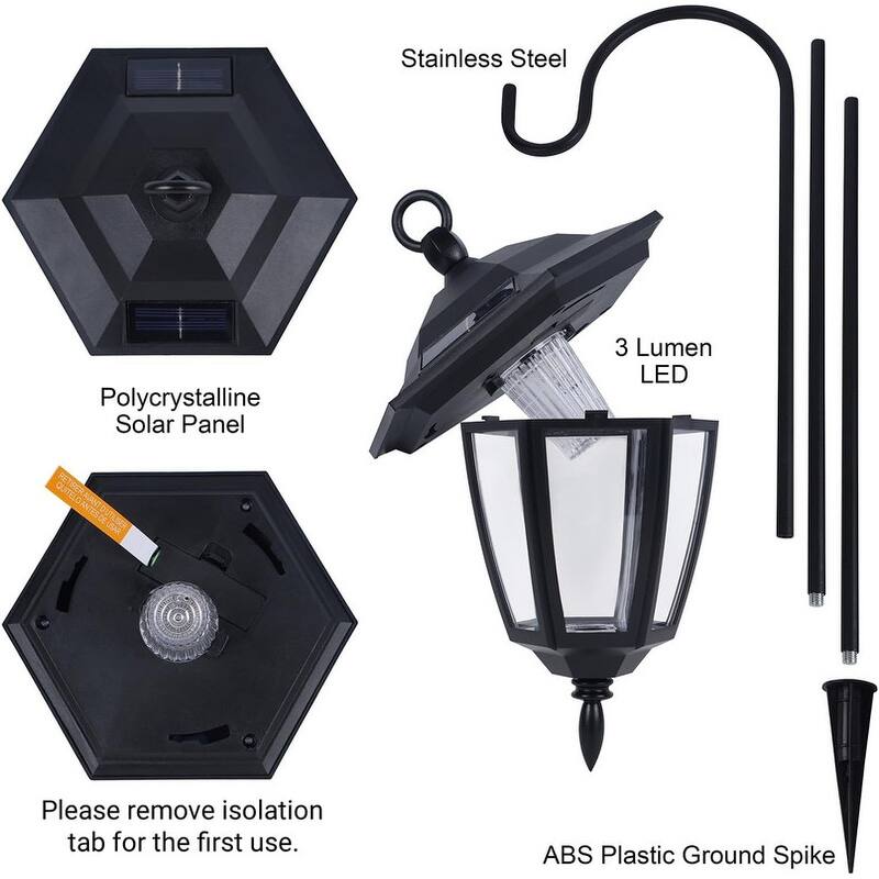 2 Pack Solar Hanging Lights Outdoor, Solar Powered