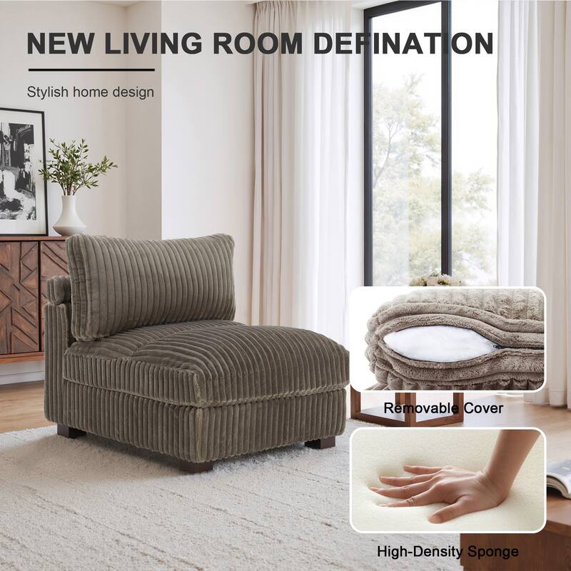 Plush Faux Fur Accent Sofa Chair