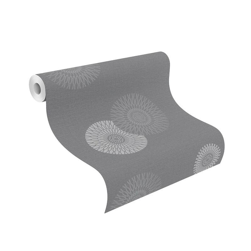 Rasch Eliel Grey Medallion Wallpaper - 20.5 x 396 x 0.025