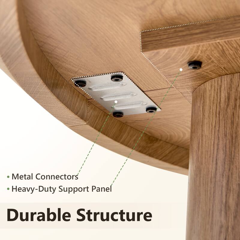 Modern Dining Table for 4-6, Round Dining Room Table for Kitchen