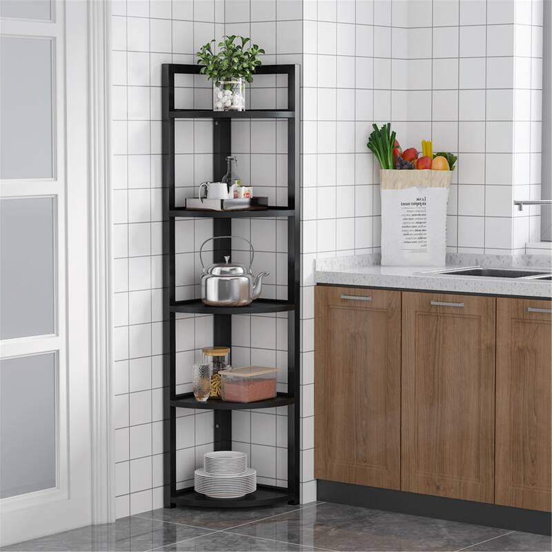 5 Tier Corner Shelf, Rustic Corner Storage Rack Plant Stand