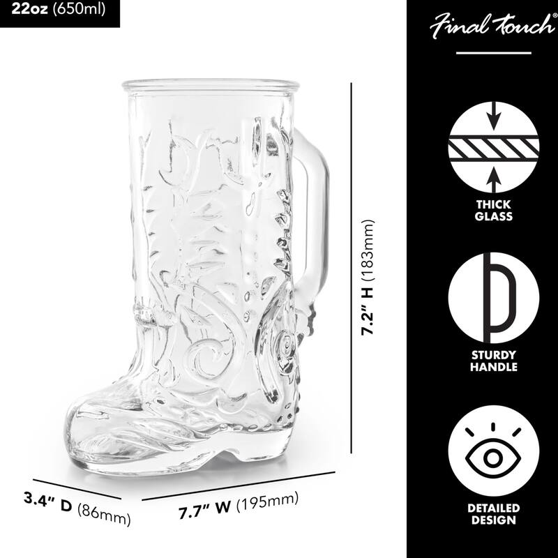 Final Touch Wild West Boot Glass