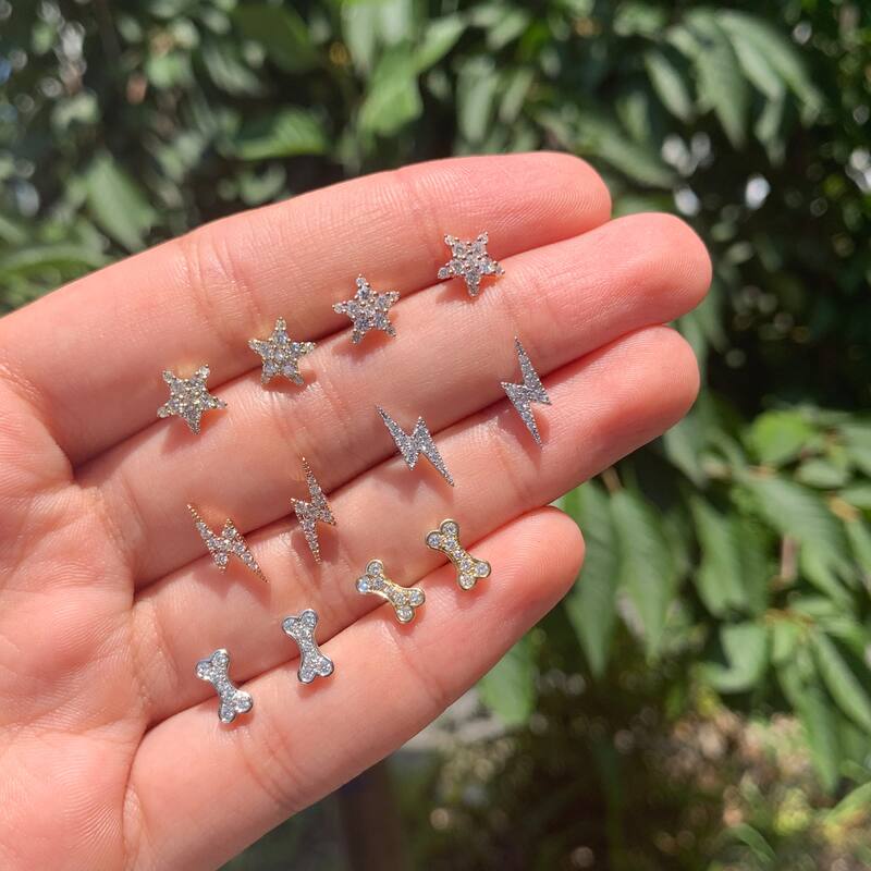 Joelle Collection Diamond Star Studs Earrings 14K Gold 1/3ct TDW - s Diamond Earrings