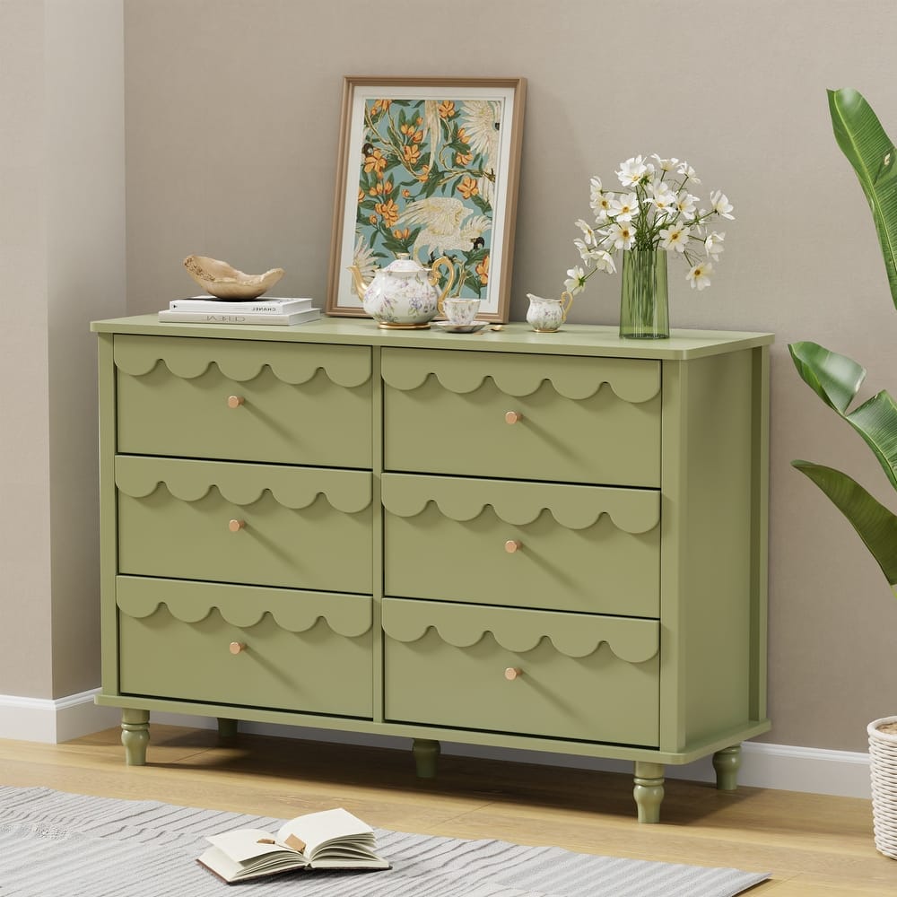 Whimsical Cloud Dresser with 6 Drawers Cute Kids Bedroom Storage
