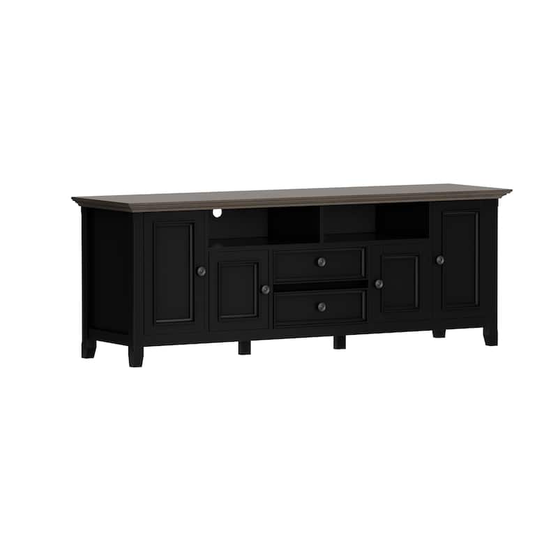 WYNDENHALL Halifax 72 inch Wide Solid Wood Transitional TV Stand - 72"w x 19"d x 26" h