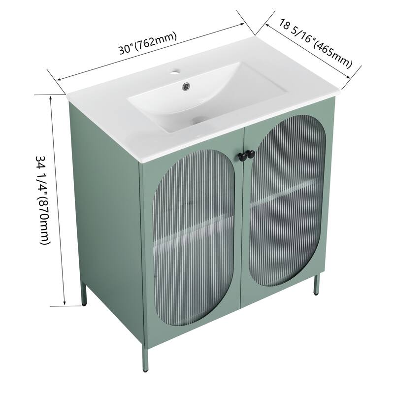 Bathroom Vanity With Sink In 30 Inch, Freestanding Bathroom Vanity With Soft Close Door