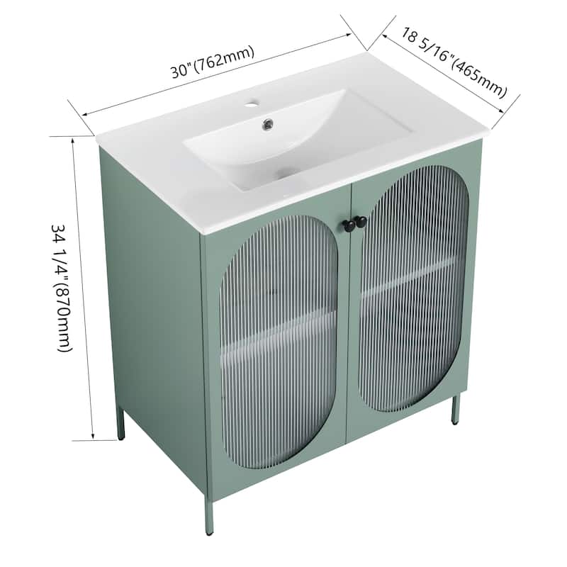 Topcraft 30-Inch Freestanding Bathroom Vanity with Ceramic Sink