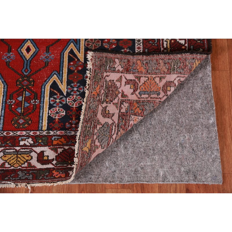 Hand Knotted Oriental 100% Wool Carpet Traditional Medallion Navy Blue & Blues Hamedan Area Rug - 6' 7'' X 4' 2''