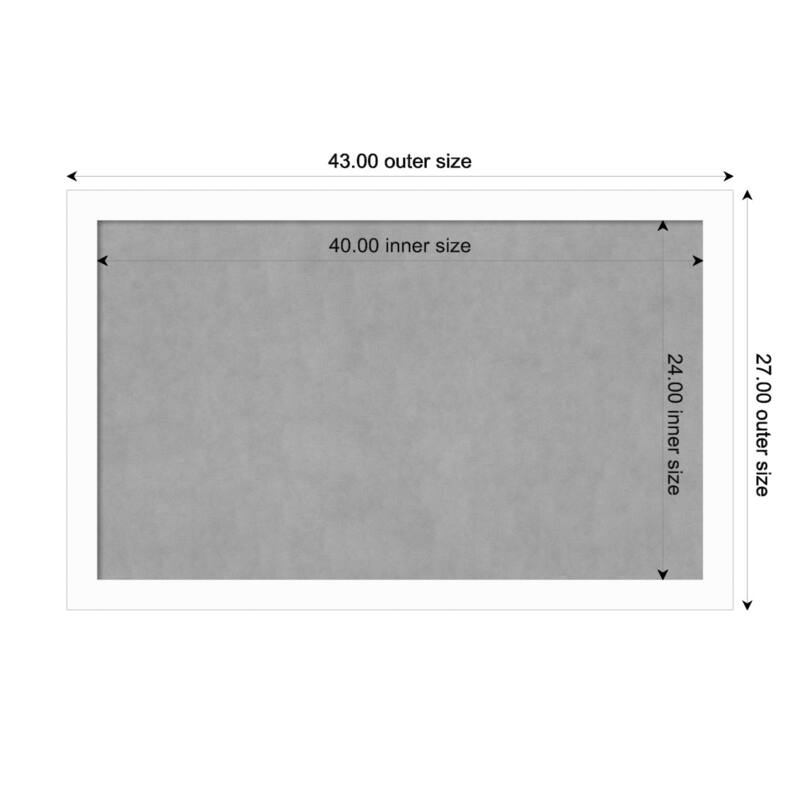 Amanti Art Basic White Narrow Framed Magnetic Board