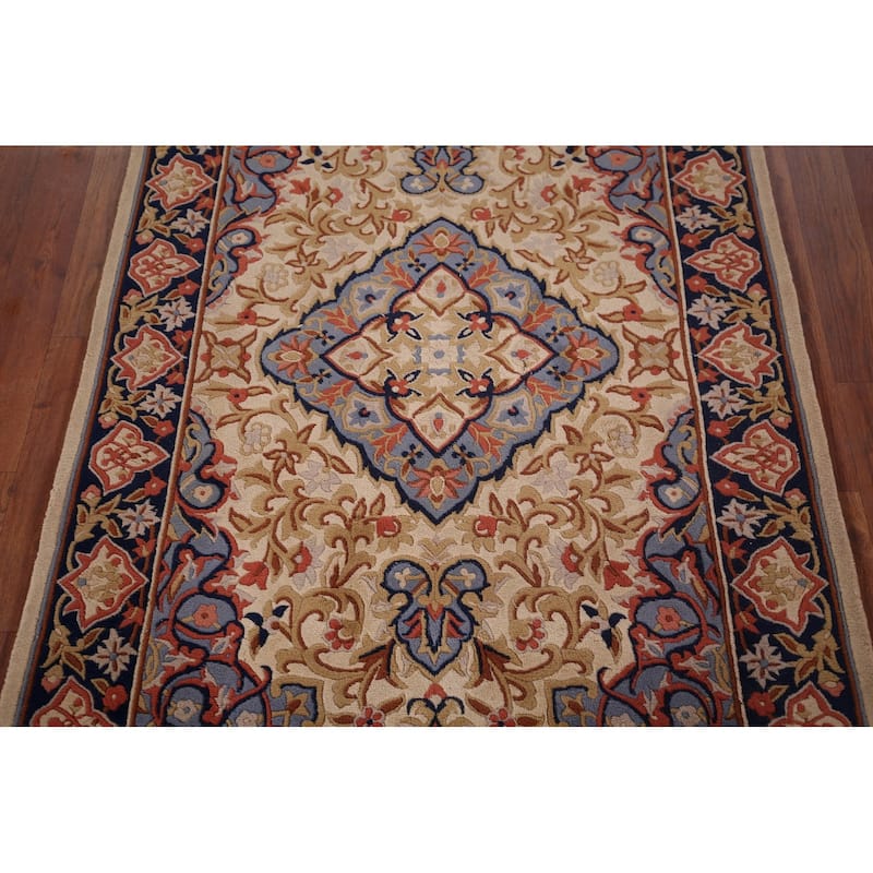 Floral Art Deco Chinese Foyer Rug Hand-Knotted Wool Carpet - 3'2"x 5'1"