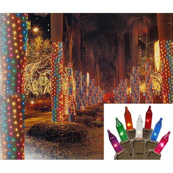 Shop Black Friday Deals On 2 X 8 Multi Color Mini Net Style Tree Trunk Wrap Christmas Lights Brown Wire Overstock 18858875