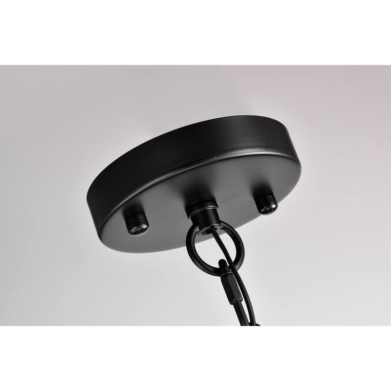 Matte Black 12-Light 35 Inch Round Wagon Wheel Chandelier