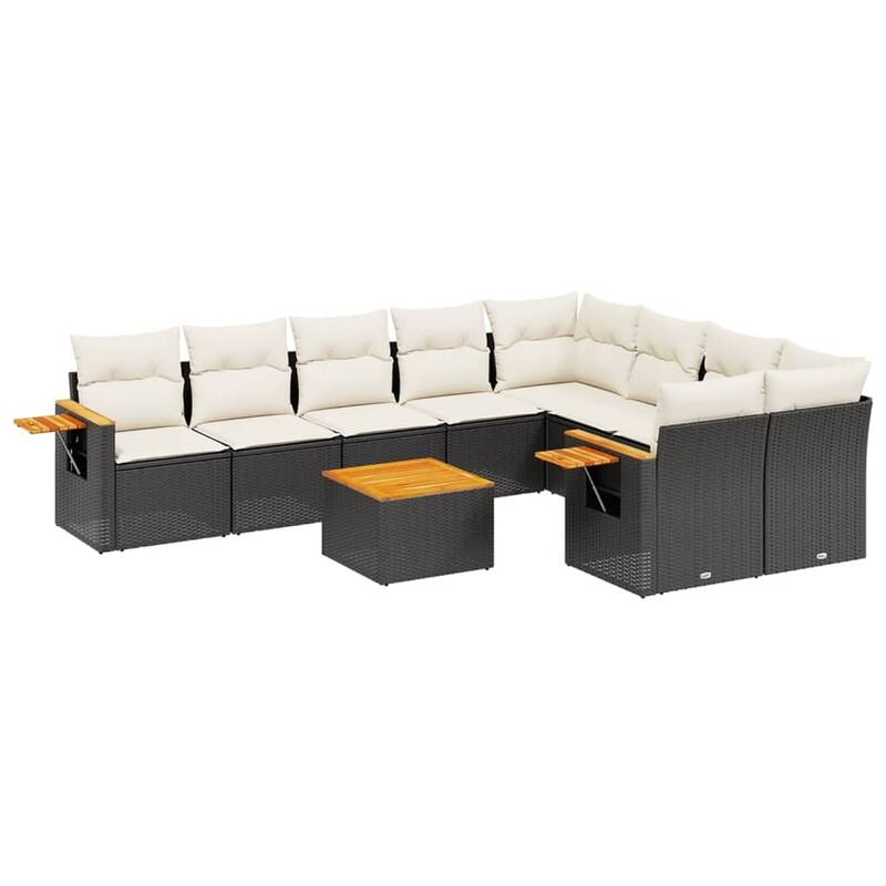 vidaXL Patio Sofa Set with Cushions Outdoor Conversation Furniture Poly Rattan