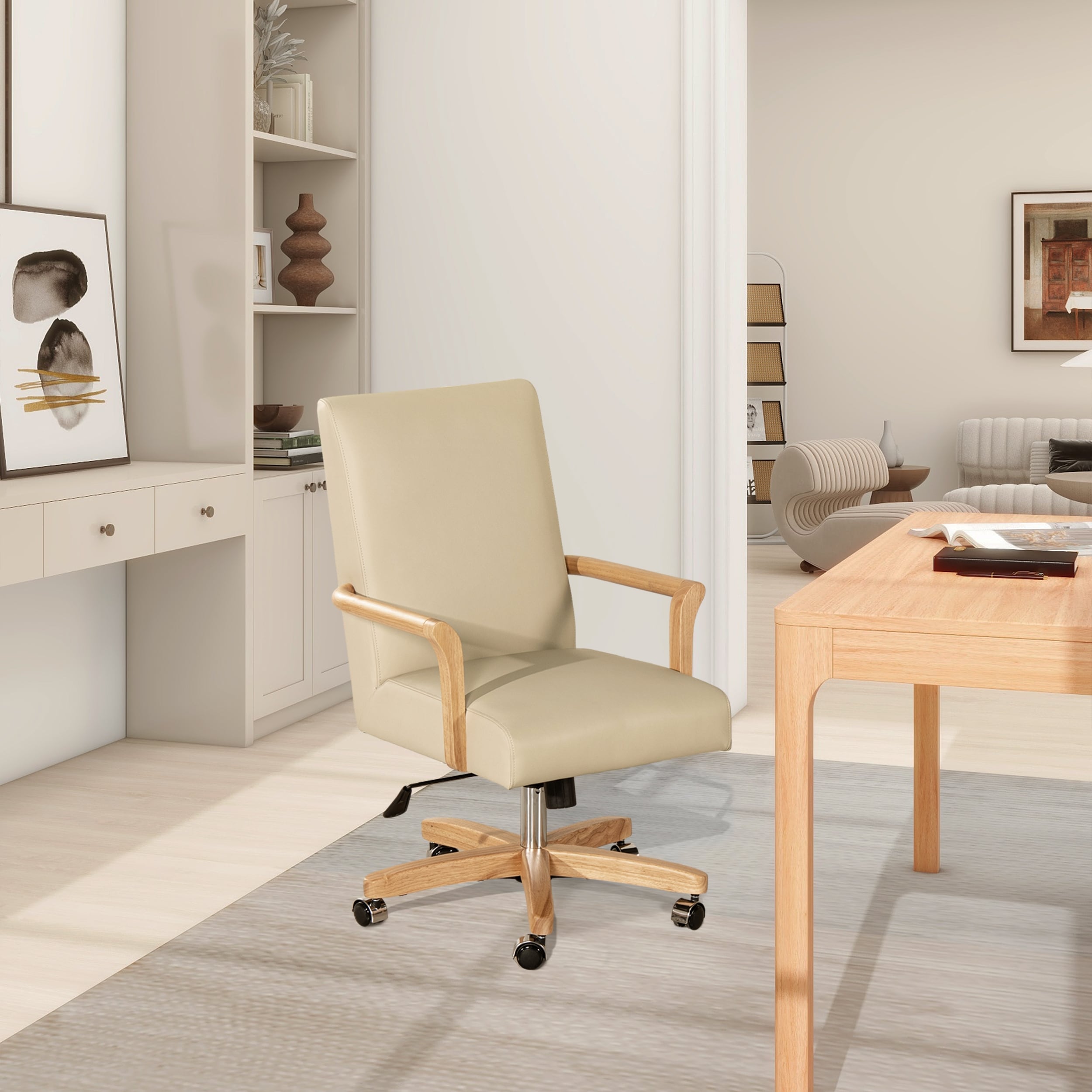 Modern farmhouse leather 2025 chair