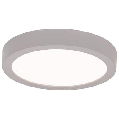 Access Lighting Ulko Exterior - LED Outdoor Flush Mount - 7"D - Silver - Acrylic Lens Diffuser
