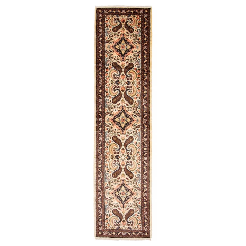 ECARPETGALLERY Hand-knotted Anatolian Cream Wool Rug - 2' 6" x 10' 2" - Cream - 2' 6" x 10' 2" - Runner