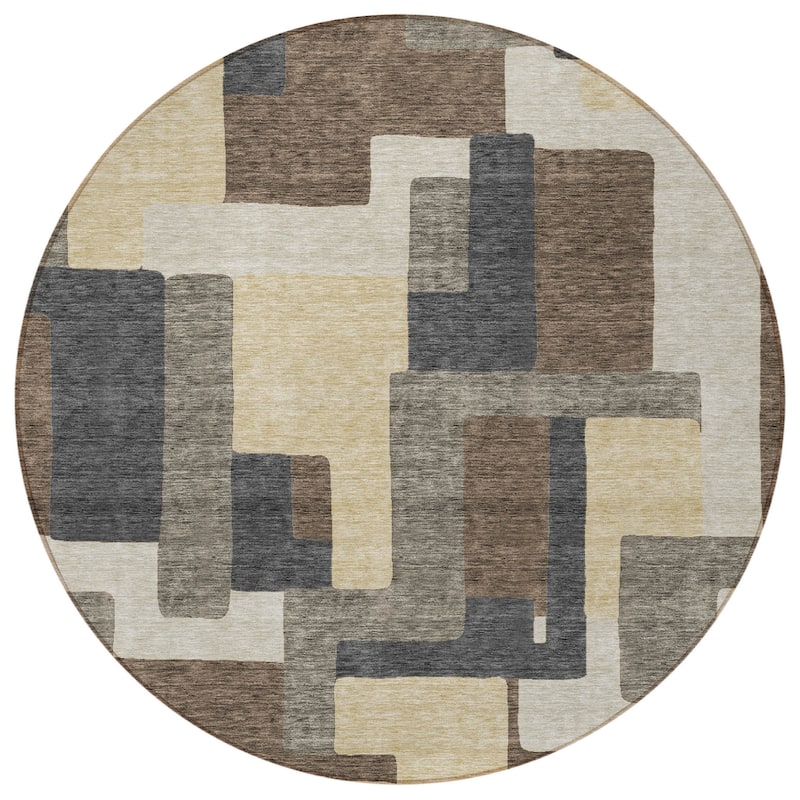 HomeRoots Abstract Transitional Rectangle Outdoor Rug