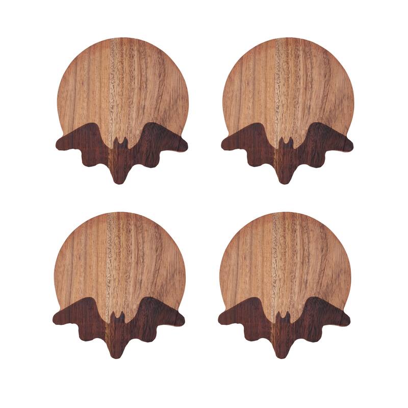 Bat Wood Coasters S/4
