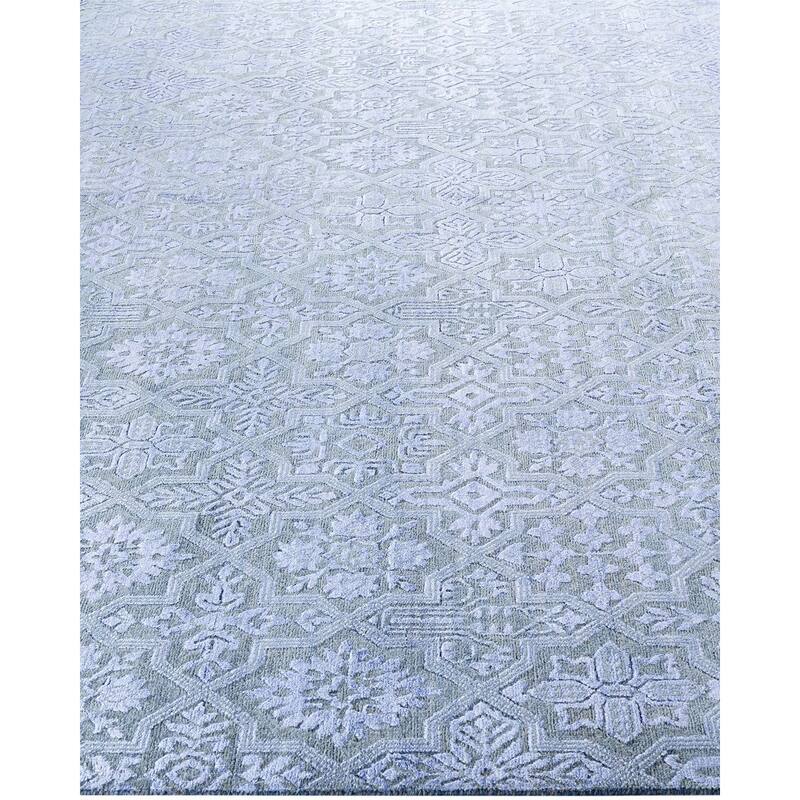 Ikat One-of-a-Kind Hand-Knotted Area Rug, Blue - 8' 0" x 10' 2"