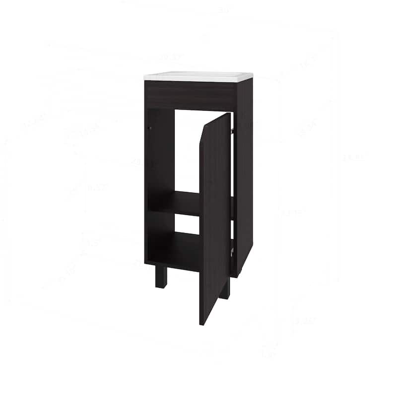 Compact and Stylish Bathroom Vanity with Integrated Sink