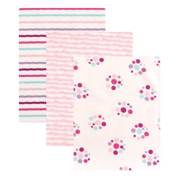 slide 1 of 1, Luvable Friends Baby Girl Cotton Flannel Receiving Blankets, Girl Dots, One Size - Girl Dots - One Size Girl Dots - One Size