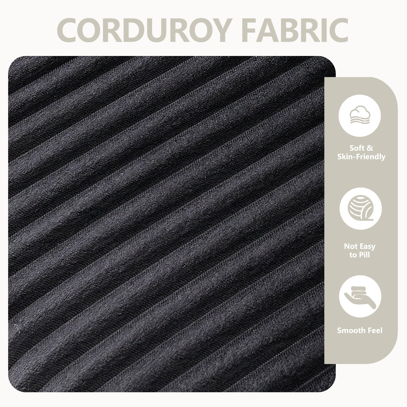 L-Shape Sectional Sofa with Ottoman, Fabric Upholstered Floor Cloud Couch, Modular Corner 3 Seat Sofa with Deep Seat