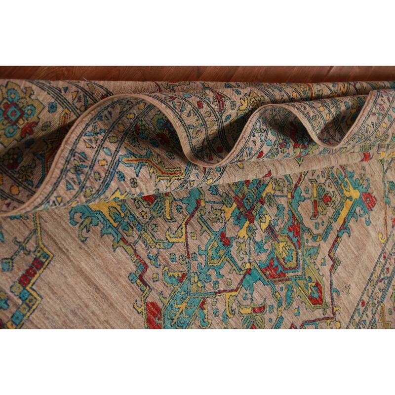 Brown Vegetable Dye Ziegler Oriental Area Rug Hand-Knotted Wool Carpet - 6'10"x 10'5"