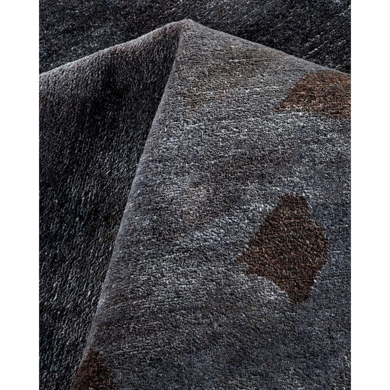 Overton Handknotted Wool Vintage Inspired Contemporary Overdyed Gray Area Rug - 17' 8" x 12' 3"