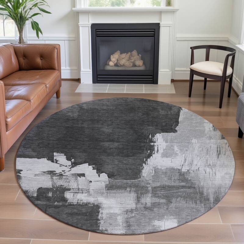 Premium Washable Super Soft Abstract Chic Mayfield Rug - Gray - 8' x 8'