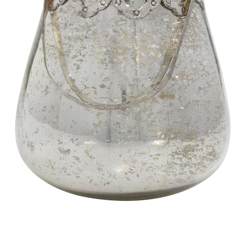 Glass Decorative Candle Lantern - Set of 3 Silver - Roche River Decor