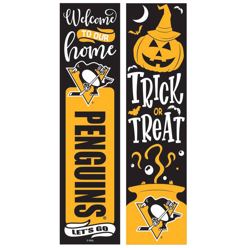 47" Double Sided Seasonal Porch Leaner, Pittsburgh Penguins - 47" x 11.25"