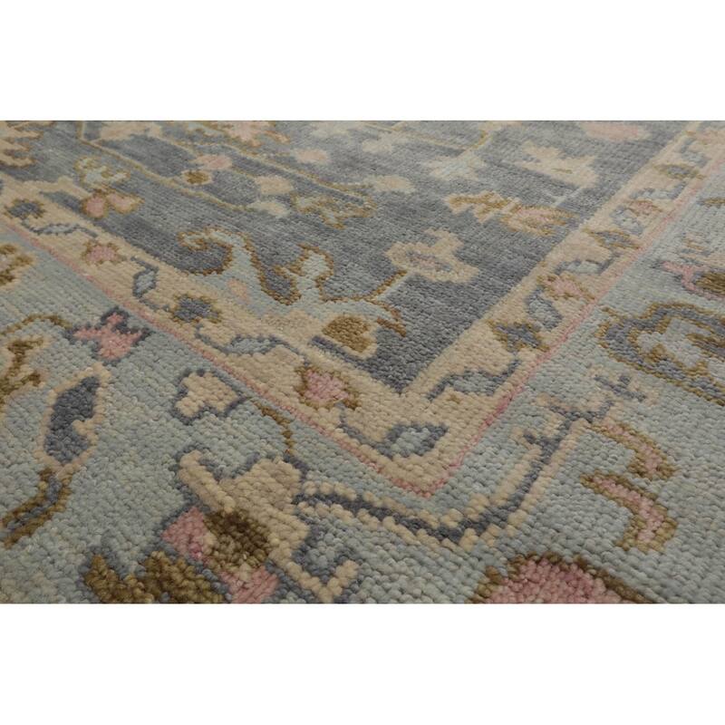 LoomBloom Muted Turkish Oushak Hand Knotted Area Rug Slate Color