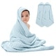 preview thumbnail 67 of 83, Comfy Cubs Hooded Baby Towels - 6 Layer, 100% Muslin Cotton - Large 32 x 32 Inch Sky Blue - Pack of 2