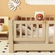 preview thumbnail 11 of 19, Twin Size Floor Platform Bed with Built-in Book Storage Rack, Door