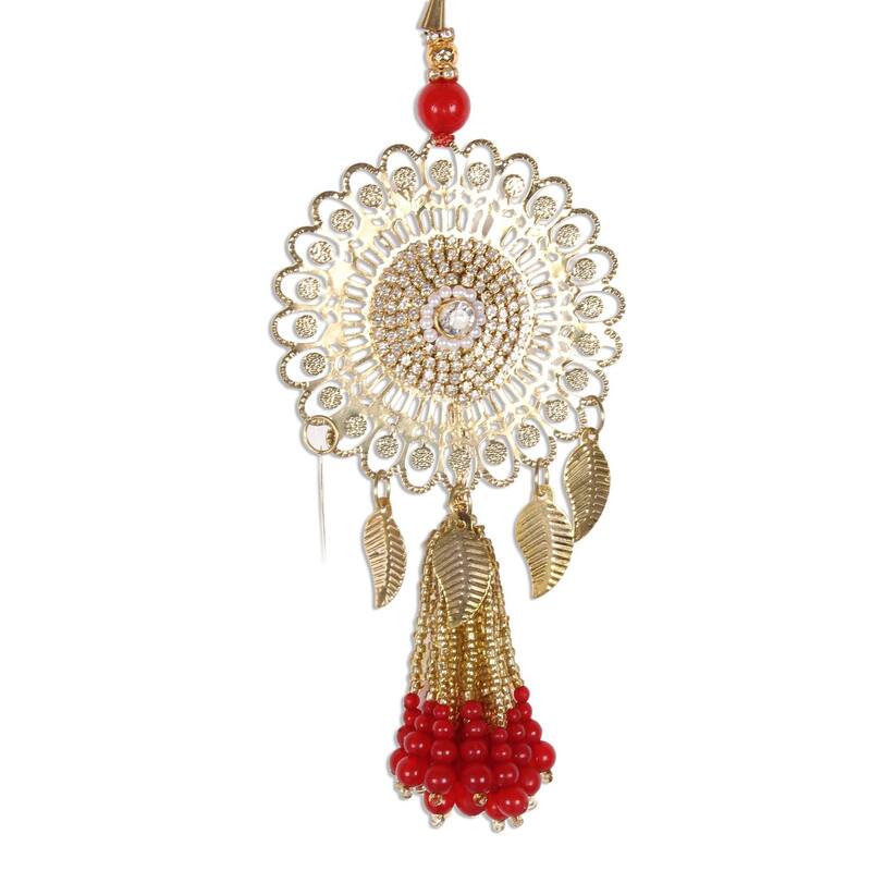 Novica Handmade Chandelier Beauty Glass Beaded Ornaments (Set Of 4)