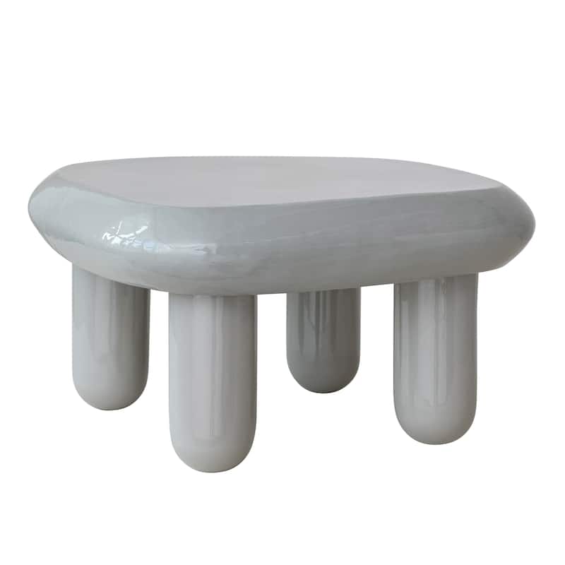 Enameled Metal Table - Grey