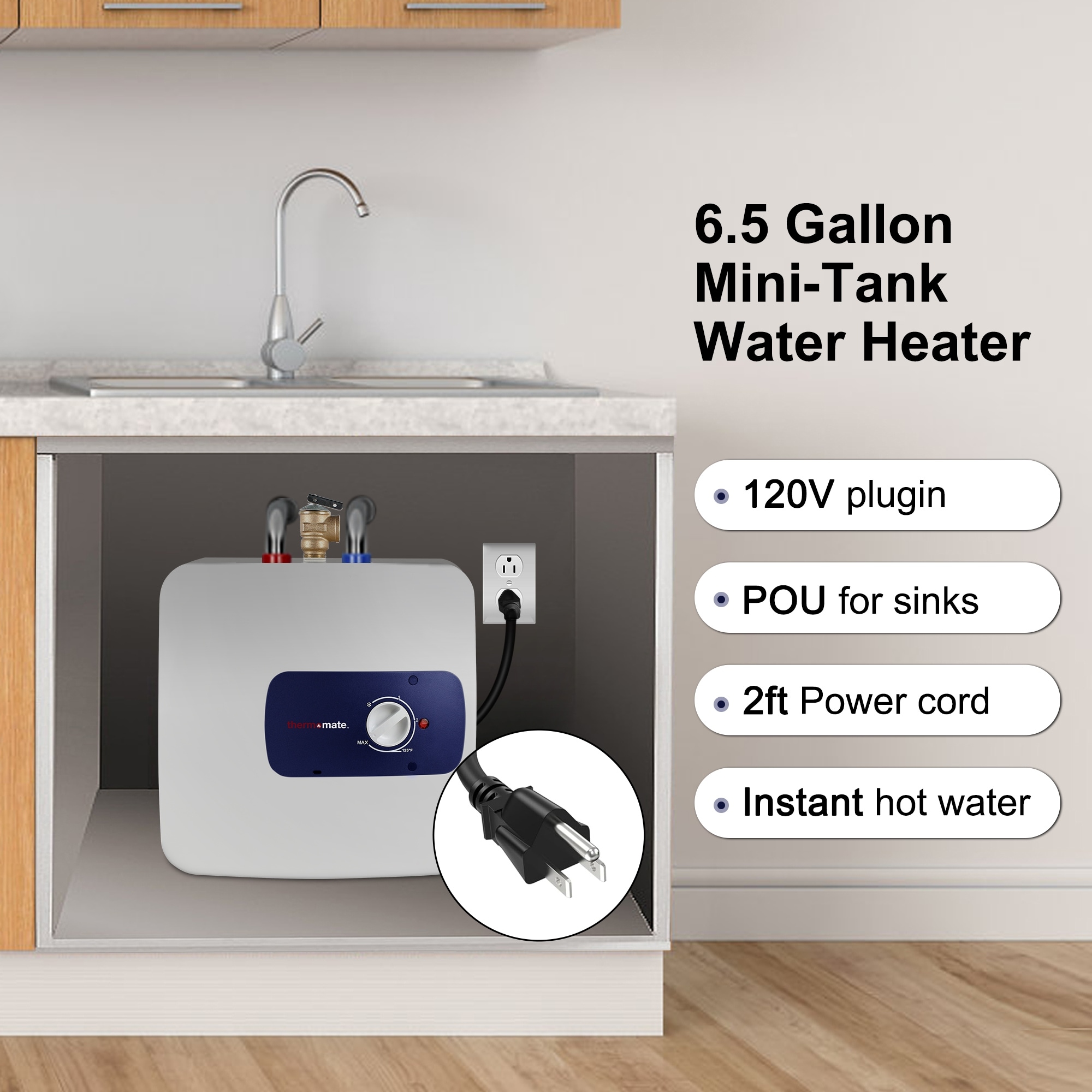 Under Sink Gallon Water Heater 120-volt Tank Water Heater