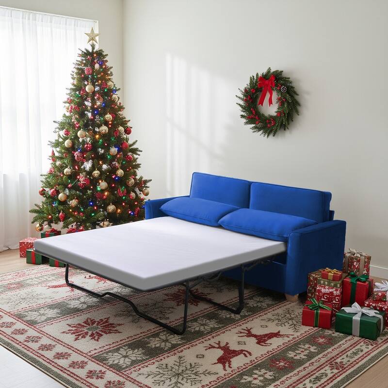 Mixoy Modern Pull Out Sofa Bed,Velvet Sleeper Loveseat Couch Bed