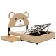 preview thumbnail 5 of 6, Full Size Cute Bear Shaped Upholstery Platform Bed Frame w/2 Drawers