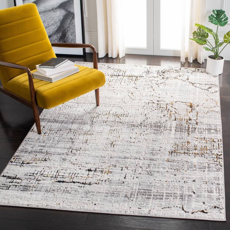 SAFAVIEH Amelia Mladenka Abstract Distressed Rug - 8' x 10' - Grey/Gold