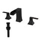 preview thumbnail 18 of 34, Double Handle Three-Hole Bath Waterfall Faucet with Drain